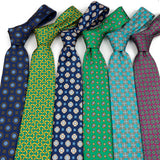 Riolio  High Quality Classic Men's 7.5cm Tie Soft Smooth Green Blue Colorful Paisley Flower Necktie Daily Wear Business Accessories Gift