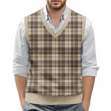 Riolio  Mens Clothes British Style Vest Men Checkered Vest Knitted Pullover Waistcoat Men'S Sleeveless Sweater Knit Vest Man Chaleco Lan