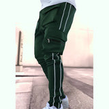 Riolio Spring And Autumn Cargo Pants Men's Fashion Brand Elastic Multi-bag Reflective Straight Leg Sports Fitness Casual Pants