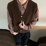 Riolio  Spring Men Luxury Knitted Vest Cardigan Sweater Blazers Leisure Waistcoat Casual Solid Color Button-down Slim Sleeveless Outfits