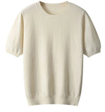 Riolio  Cashmere T-shirt Men Base Layer Merino Shirt Wicking Breathable Short T-shirt Luxury Clothing Big Size