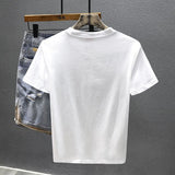 Riolio  Chinese Style Embroidered Short-sleeved T-shirt Men Summer Casual Versatile Top