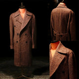 Riolio  Luxury Wool Blend Coat Men Over Jacket Herringbone Pattern Double Breasted Overcoat Plus Size Warm Formal Business Tailored Wear