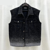 Riolio Fashion Casual Hot Drill Denim Vest For Men New Patchwork Men's Single Breasted Sleeveless Jackets Summer Tide