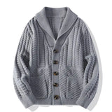 Riolio Korean Version Retro Hand-woven Twisted Twisted Sweater Men's Spring Autumn Thickened Sweater Lapel Cardigan Trendy Jacket Chic