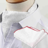 Riolio  Polyester Cravat Pocket Square Set Formal Necktie Handkerchief Ascot Self Tie Polka Dot Paisley Design Gentleman Necktie Gifts
