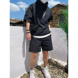 Riolio Shirts + shorts 2025 new style summer fashion youth Hooded Sportswear Men's Casual Two-piece Sets Male shorts and shirts men ﻿