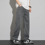 Riolio  New Lyocell Summer Thin Business Male Pants Jeans Men's High Waist Loose Comfortable Straight Elastic Denim Trousers