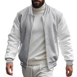 Riolio  Cross-border men's autumn and winter flight jacket baseball jersey velvet loose casual stand-up jacket men