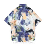 Riolio New Retro 3D Printed Ice Silk Shirt For Men Hip Hop Fashion Short Sleeve T Shirts Summer Hawaiian Y2K Streetwear T-shirts