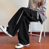 Riolio  Cargo Jeans Men Street Dance Loose Trousers Youth Trend Elastic Waist Pants Straps Decoration Big Pockets Workwear Hip Hop