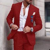 Riolio Linen Suits For Men Wedding 2 Piece Set Single-Breasted Luxury Notched Lapel Top+pants  Trajes Elegante Para Hombre