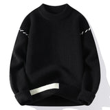 Riolio  Autumn Winter Mens O-Neck Sweater Casual Men Warm Cashmere Knitted Pullover Classic Men Loose Fit Themal Knitwear Work Sweaters