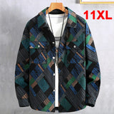 Riolio Hip Hop Streetwear Denim Jackets Men Plus Size 11XL 10XL Denim Coats Plaid Graffiti Spring Autumn Jacket Big Size 10XL