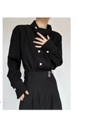 Riolio New Chinese Retro Design Niche Shirt Korean Style Fashion Trend Irregular High-end Shirt Neckline Chic Jacket Men Aesthetic