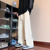 Riolio  Men's Thiened Corduroy Pants Elastic Waist Khaki Color Autumn Winter Loose Straight Casual Long Trousers Faion Brand Prem...
