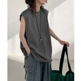 Riolio  Summer New Kam Shoulder Basketball Sweatshirt Sports Tank Top Men's Sleeveless Cotton T-shirt Loose Trendy Large Solid Colo