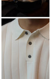 New Japanese Business Men Polo Sweater Light Luxury Knit Slim-fit Long Sleeve Pullover Premium Solid Color Basic Knitwear M-3XL