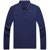 Riolio  Spring Autumn Middle-aged Men's Long Sleeve Polo Shirt
