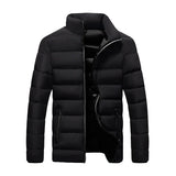 Riolio M-5XL New Men's Winter Thick Jacket Stand Neck Zipper for Warmth and Contrast Color Short Jacket Slim Fitting and Versatile Jac
