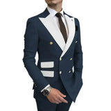 Riolio  Elegant Slim Fit Men's Tuxedo Suit 2-Piece Blazer And Pants Set Peak Lapel Wedding Evening Party Attire