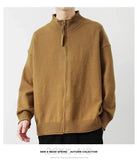 Riolio  New Japanese Popular Men Cardigan Jacket Luxury Trendy Turtleneck Knitted Zip-up Long Sleeve Sweater Coat Premium Knitwear M-3XL