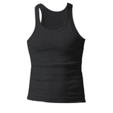 Riolio   Summer Casual Simple Solid Ribbed Tank Top Men Clothes Leisure Slim O Neck Sleeveless Basic Vest Tee Men's Fashion Camisole