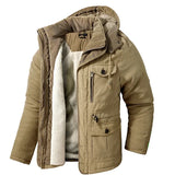 Riolio Men's Thicken Parkas Warm Winter Jacket Cashmere Fleece Coats Military Outdoor Cotton-Padded Male Windbreaker Hooded Outwear