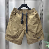 Riolio  Men's Large Pocket Waistband Work Shorts Summer Thin New Loose Straight Half Middle Pants