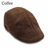 Riolio Men Berets Cap British Style New Autumn Summer Linen Hats Fashion Flat Caps Classic Vintage Gatsby Cabbie Cap Chapeau Homme