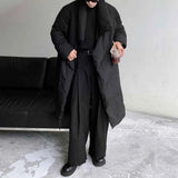 Riolio  Mens Long Winter Cotton-Padded Jacket Plain Dark Daily Outdoor Solid Color Versatile Youth Trendy Top Men'S Clothing New