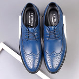 Riolio Mens  Oxford Shoes Genuine Calfskin Leather Brogue Dress Shoes Classic Business Formal Shoes Man