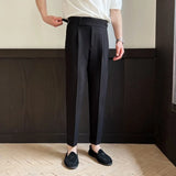 Riolio  Men's High-waisted Trousers Autumn Winter New Style Trousers Casual Pants Fashionable Handsome Slim Straight Suit Pants