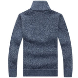 Riolio MEN WINTER OUTFIT Men's Fleece Thicker Sweater Half Zipper Turtleneck Warm Pullover High Quality Male Slim Knitted Wool Sweaters For Spring