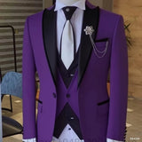 Riolio  Men's Solid Slim Fit 3-Piece Business Suit Set with Blazer Vest And Pant for Wedding Party Luxury Fashion Tuxedo