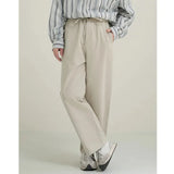 Riolio  Cotton Beige Pants Men Fashion Drawstring Casual Pants Men Streetwear Korean Loose Straight Pants Mens Trousers M-2XL