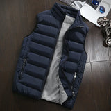 Riolio  Men Vest Windproof Vest Men Jacket Sleeveless Vest Winter Jacket Casual Coat Men down Cotton Warm Thicken Waistcoat thick gilet