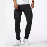 Riolio  Man Business Casual Cargo Jeans Male Stylish Tide Brand Stretch Pants Spring Summer Grey Brand New Fit Straight Lightweight