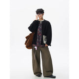 Riolio  Jacket men Stand Up Collar Single Breasted Fake Two Piece Jacket Autumn Thin Ethnic Print Patchwork Mens Outerwear Coat men new