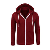 Riolio New Men's Casual Hoodie Zipper Hoodie Coat Fashion Trend Solid Color Cardigan Fitness Hoodie Comfortable