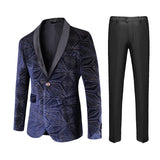 Riolio  Casual Two-Piece Suit Set Large Size Embroidered Wedding Dressing Fashionable Slim Fit British Style Polyester Fiber Long Sleeve