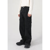 Riolio  Men Baggy Oversize Cargo Jeans Male Wide Streetwear Hip Hop Pants Harajuku Fashion Straight Leg Black Blue Loose Denim Pants