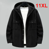 Riolio New Spring Autumn Jacket Men Wool Coat Plus Size 10XL 11XL Windbreak Jackets Male Black Coat Big Size 11XL