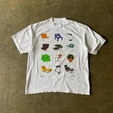 Riolio  Street Y2K New Fashion Pattern Print Cotton T-shirt Women Harajuku Casual Loose Short Sleeved T-shirt Couple Joker Punk T-shirt