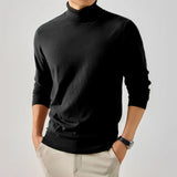 Riolio  Men's Knitted High Collar Long Sve Sweater Autumn Winter Double Flip Casual Comfortable Breathable Pure Color Knitwear