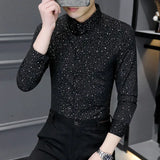 Riolio  Spring and Autumn Jacket Trendy Men Long Sleeve Shirt Sequin Slim Slim Slim Sleeve Cardigan