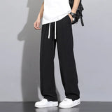 Riolio  Men's Ice Silk Pants Summer New Style, Drape Straight Loose Wide-leg Spring/autumn Thin Casual