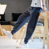 Riolio  New Summer Korean Edition Handsome and Fashionable High Waist Pocket Striped Print Loose Oversized Strap Casual Pants