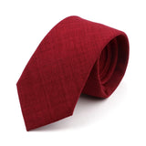 Riolio  Novelty New Solid Color Ties For Men 100%Cotton Handmade High Quality Necktie Pink Green Orange 6.5cm Skinny Slim Ties Accessory