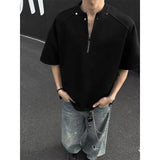 Riolio  Summer Shoulder Pad Short Sleeve T-shirt Loose Top American Style